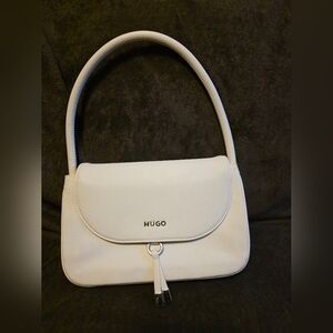 HUGO Cream Leather Handbag/ Shoulder Bag